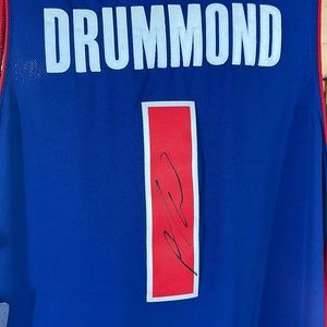 Andre Drummond signed Detroit pistons jersey